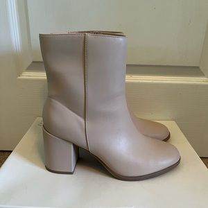 Target (A New Day) Cream Heeled Zip Up Boots